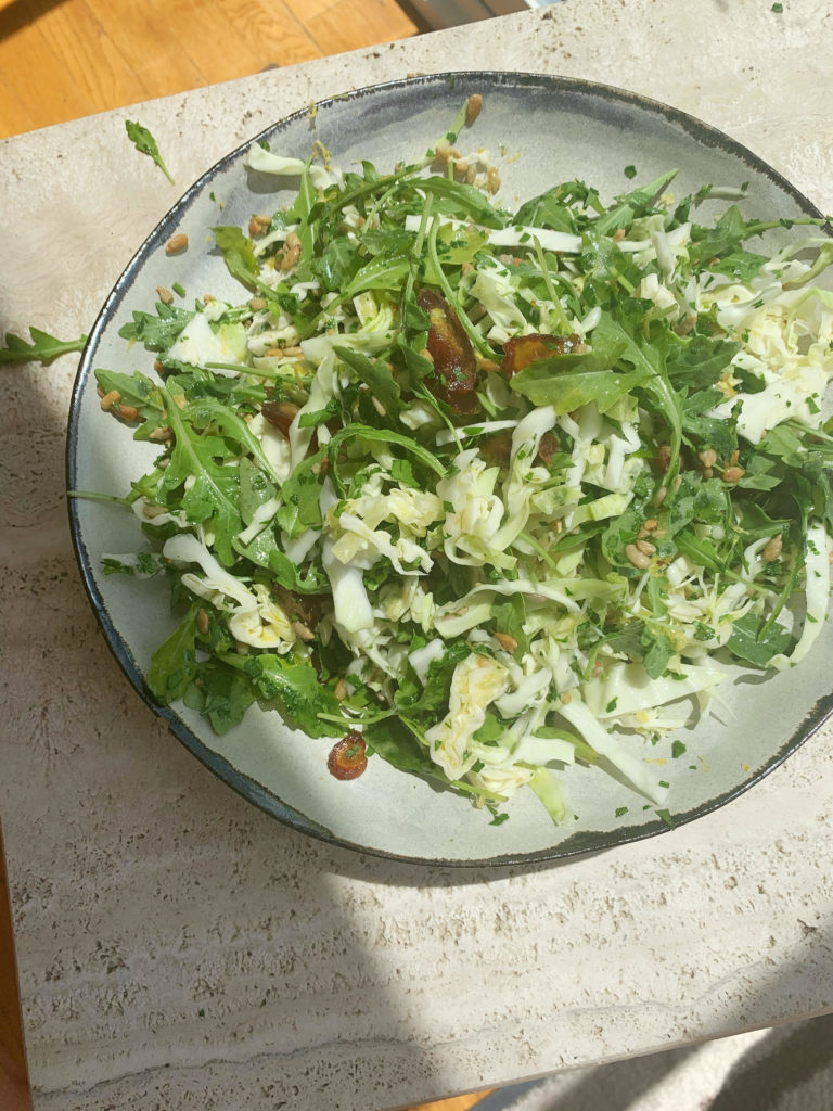 Date & Cabbage & Arugula Salad